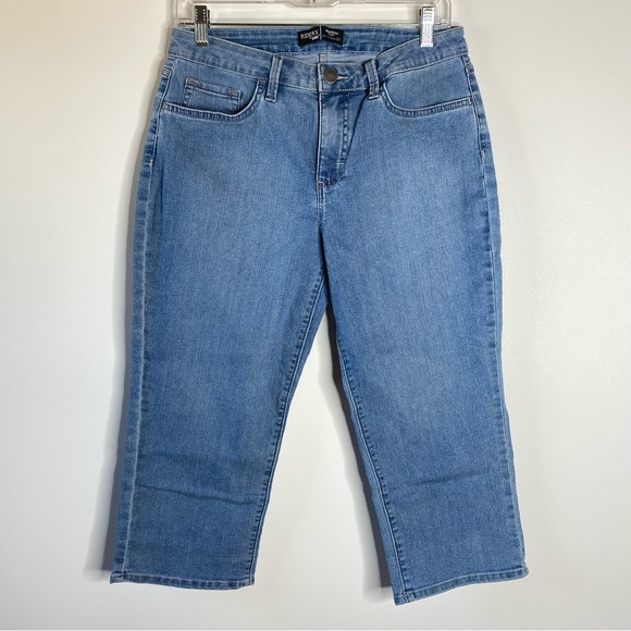 Riders by Lee Womens Capri Jeans Sz 8 Blue Medium Wash Mid-Rise Stretch Denim - Picture 10 of 10